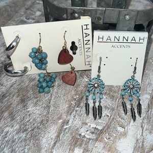 3/$20 🎀 4 pairs of earrings dream catcher heart